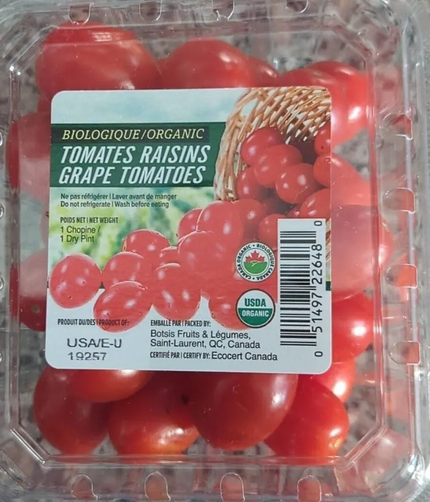 Tomates raisins biologiques