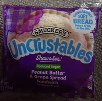 Peanut Butter & Grape Spread Sandwich on Wheat Bread