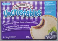Peanut butter & grape flavoured spread sandwich