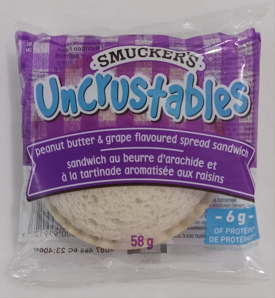 Peanut Butter & Grape Flavoured Spread Sandwich