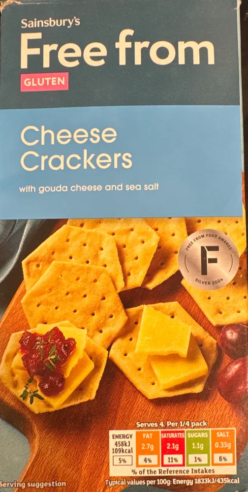 Sainsbury's Free from GLUTEN Cheese Crackers with
