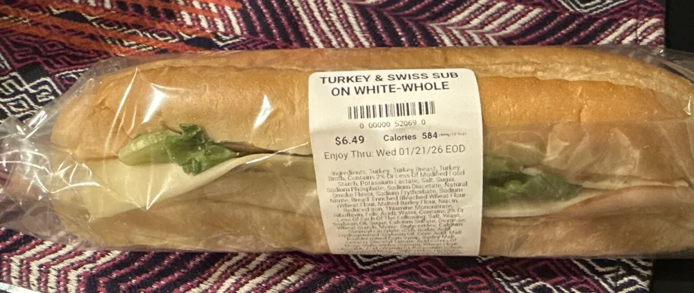 QT Turkey & Swiss Sub On white- Whole