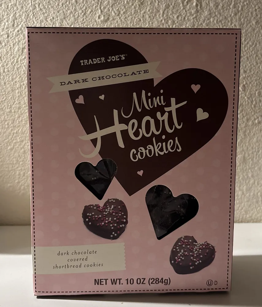 Dark Chocolate Covered Mini Heart Cookies