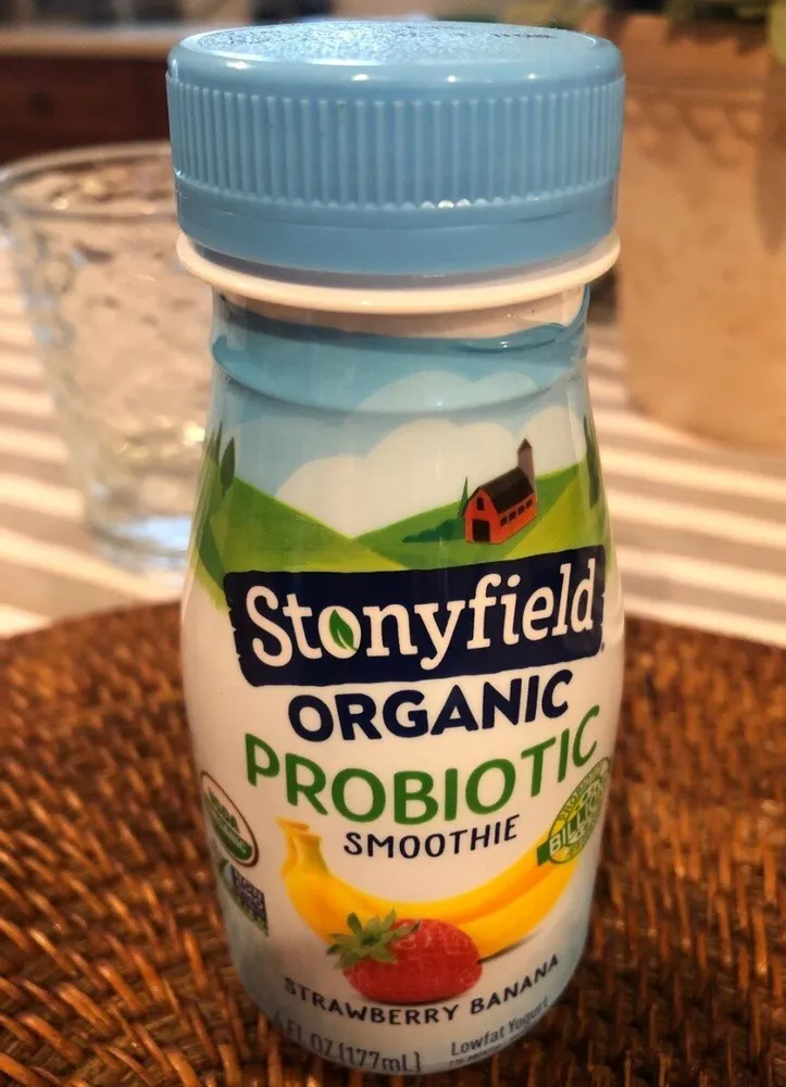 Organic Strawberry Banana Lowfat Yogurt Probiotics Smoothie