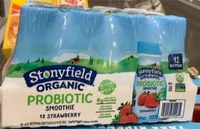 Organic 12 strawberry lowfat yogurt probiotic smoothie