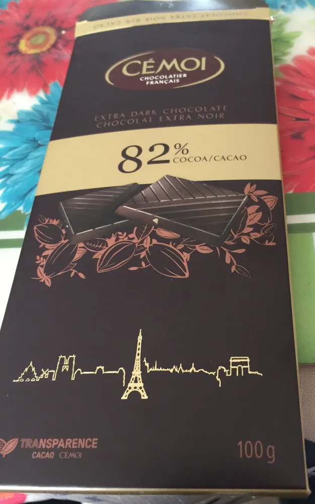Chocolat extra noir 82 % cacao