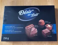 Assortment of european milk chocolates