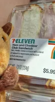 Ham And cheddar Club Sandwich
