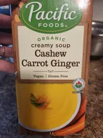 Cashew Carrot Ginger soup, creamy