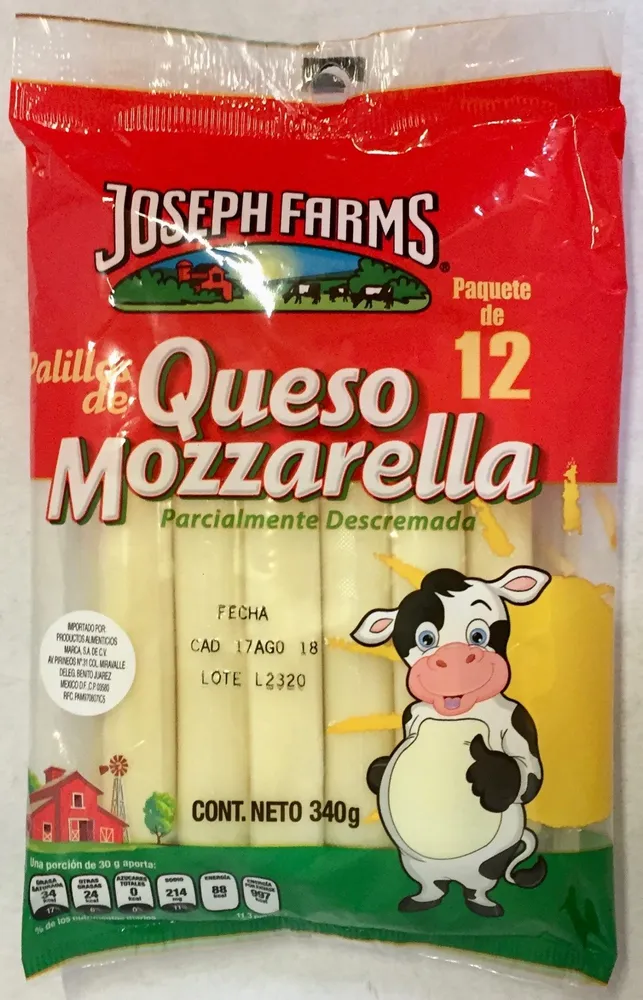 Palillos de queso mozzarella  Joseph Farms
