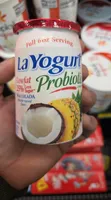 Probiotic blended lowfat yogurt pina colada