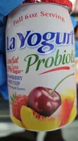La yogurt, original blended lowfat yogurt, strawberry fruit cup