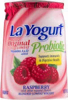Probiotic blended lowfat yogurt raspberry