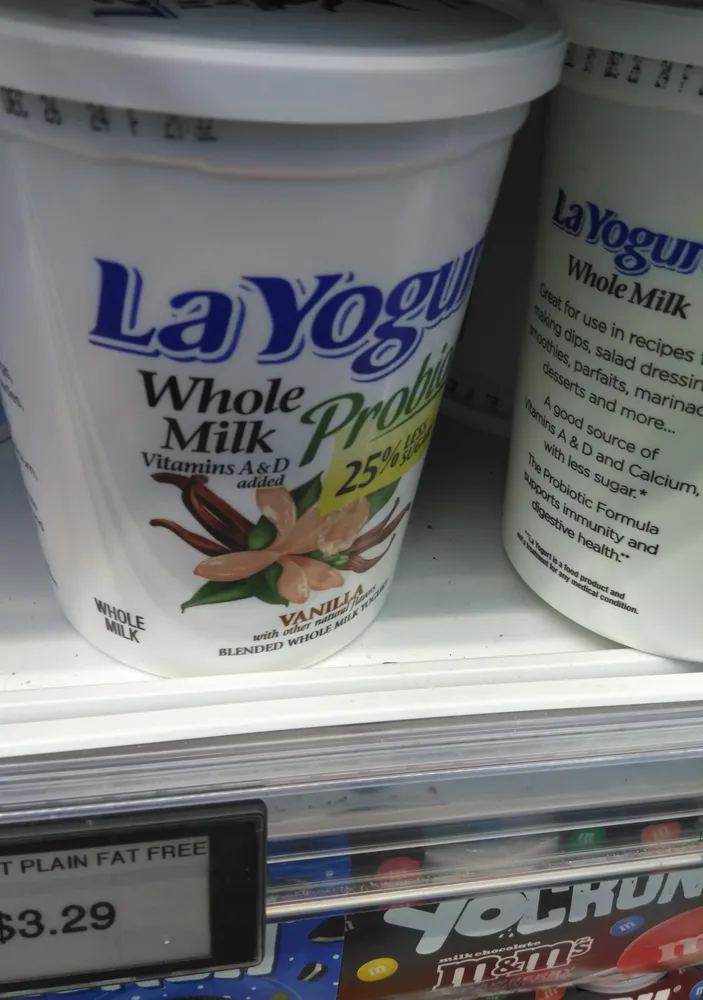 Blended whole milk yogurt