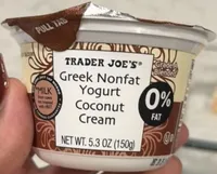 Greek Nonfat Yogurt Coconut Cream