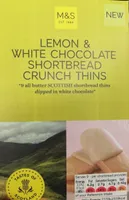Lemon and white chocolate shortbread crunch thins