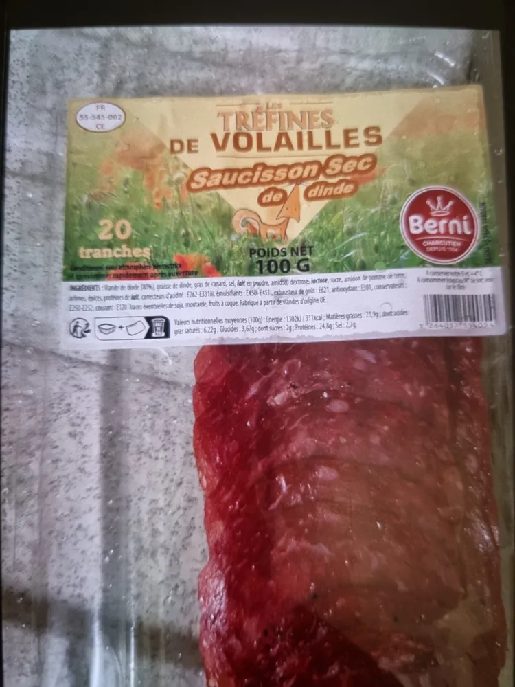 Saucisson sec de dinde