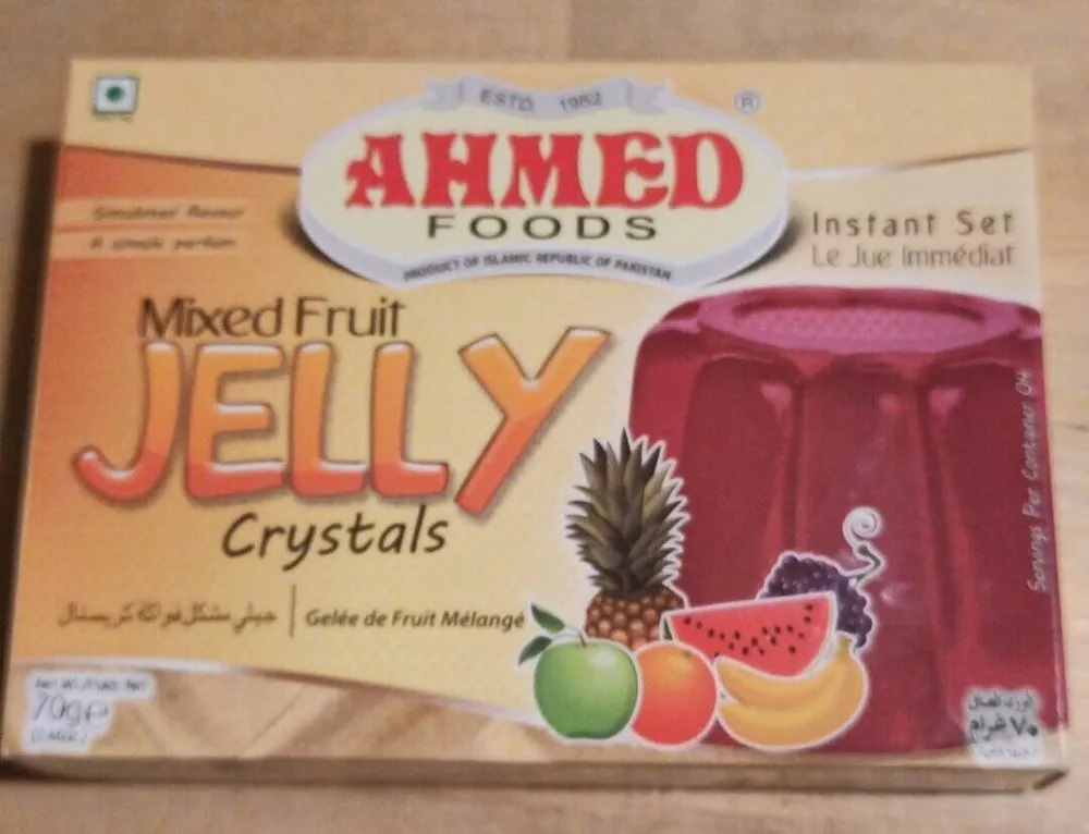 Mixed fruit jelly crystals