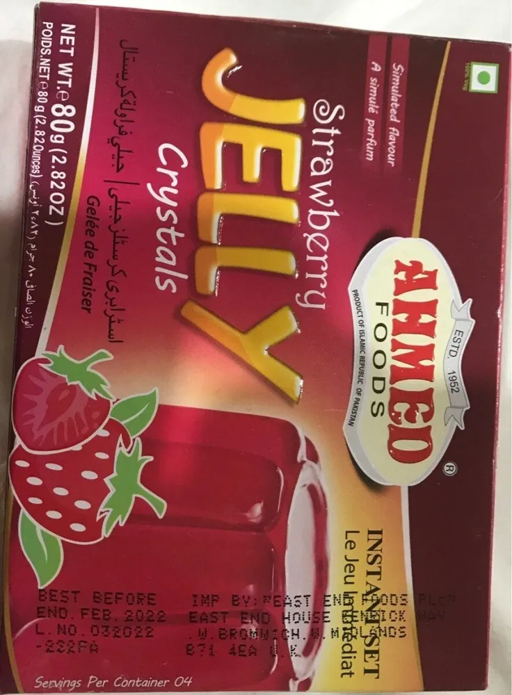 Strawberry jelly crystals