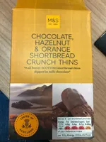 Chocolate hazelnut orange shortbread crunch thins