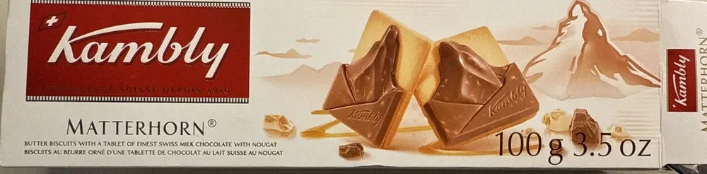 Butter Biscuits With A Tablet Of Swiss Milk Chocolate With Nougat