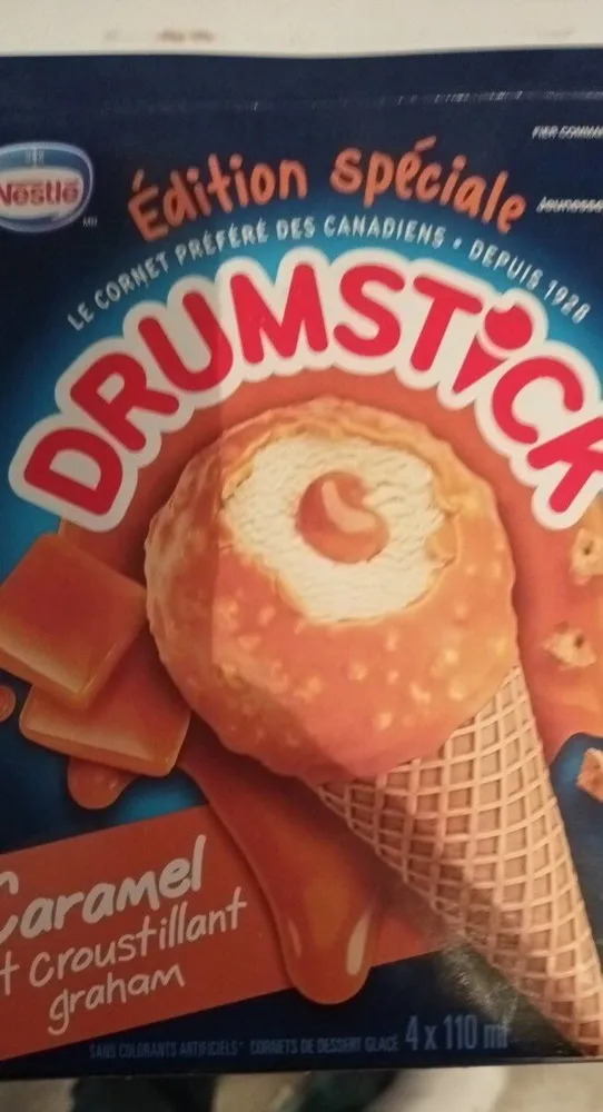 Drumstick caramel et croustillant graham