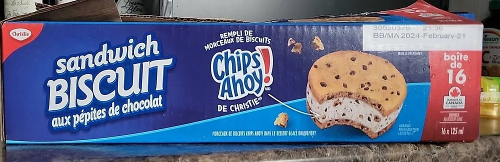Chocolate Chip Cookies Sandwich Ice Cream