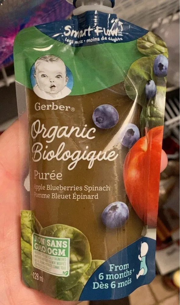 Puree Apple Blueberries Spinach