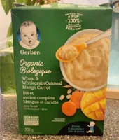 Organic Wheat and whole-grain oatmeal mango carrot