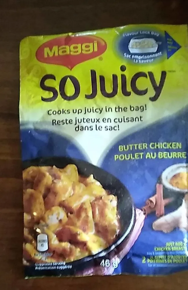 Maggi so juicy butter chicken cooks in a bad