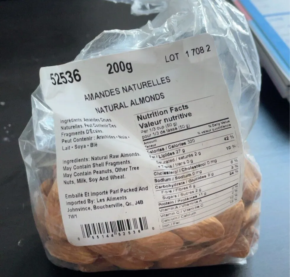 Amandes naturelled