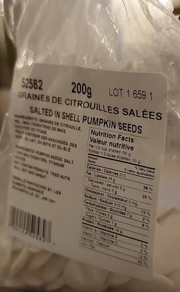 Graines de citrouilles salées