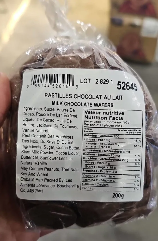 Pastilles chocolat au lait