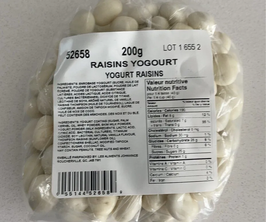 Yogurt raisins