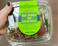 Baby Spinach and Greens Salad with Bleu Cheese, Candied Pecans & Cranberries with Raspberry Vinaigrette