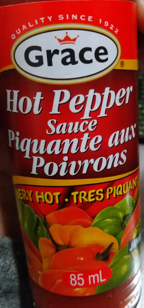 Grace, hot pepper sauce, very hot