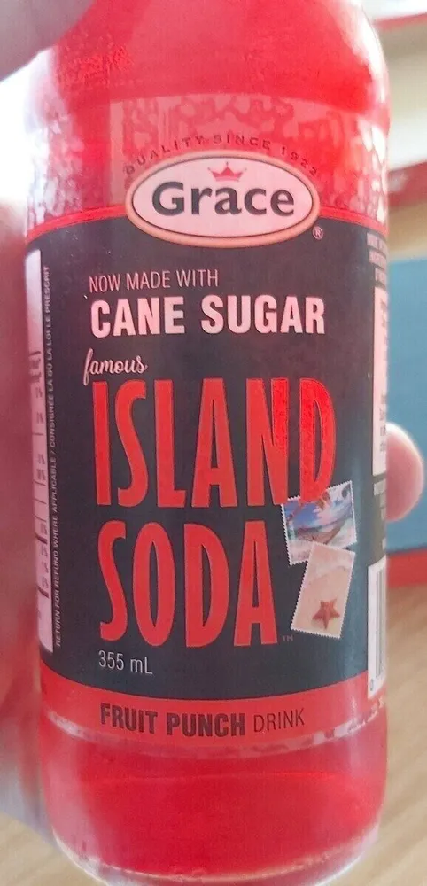 Cane sugar island soda fruit punch