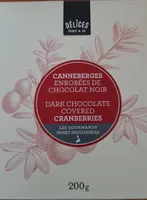 Canneberges enrobées de chocolat noir