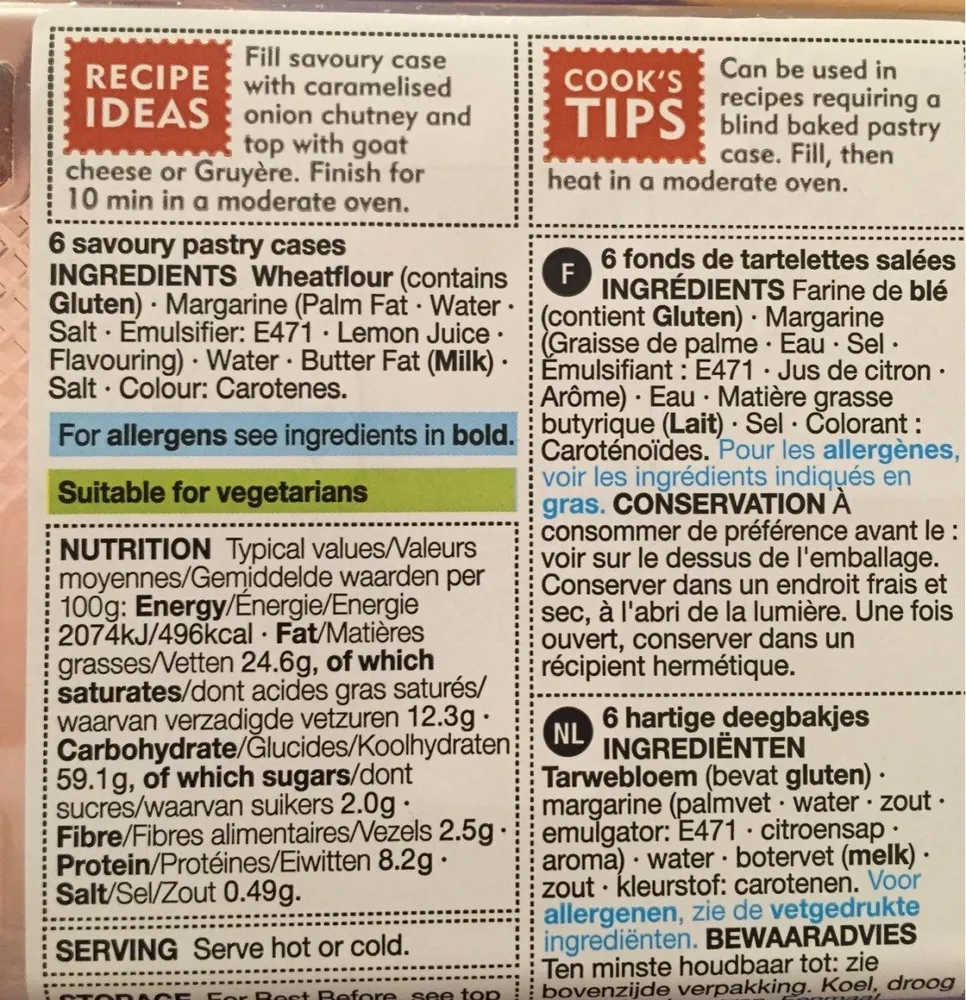 Fond de tartelette salées