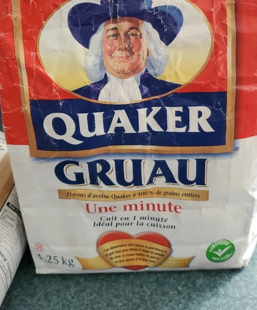 Gruau Quaker 1 minute  pour la cuisson
