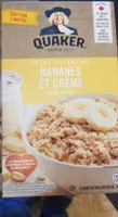 Quaker bananes et crème