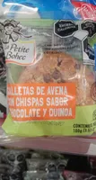 Galletas de Avena con Chispas sabor a chocolate  y quinoa - La Petite Bohec