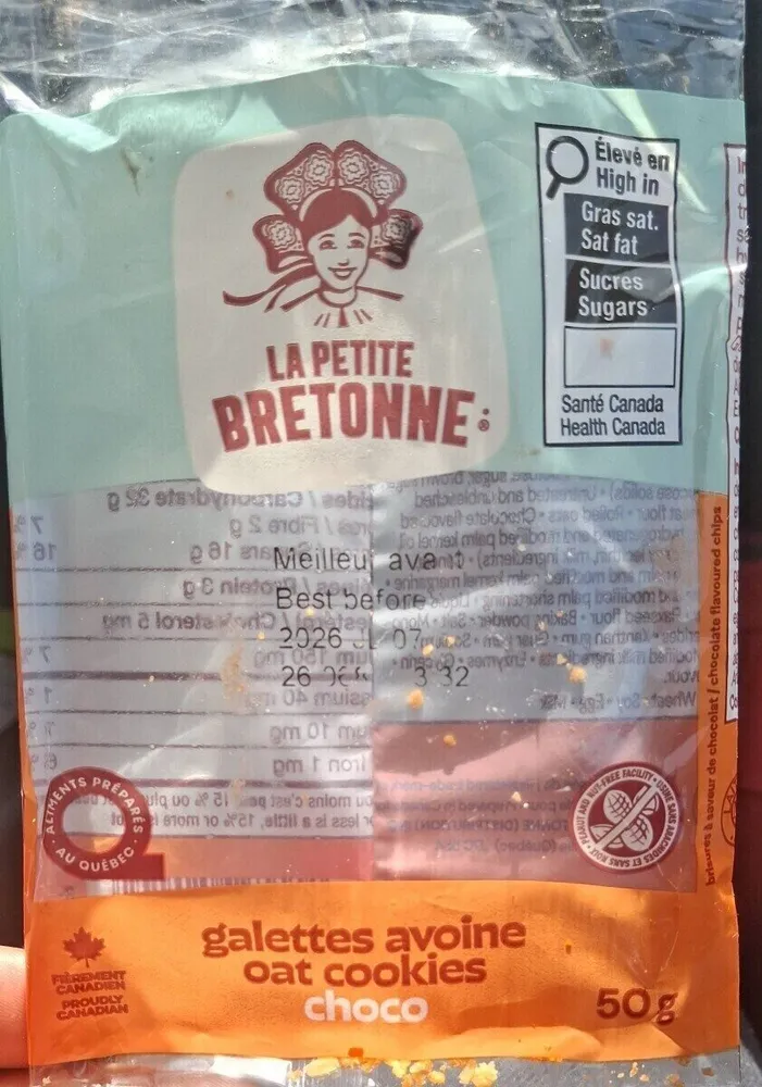 Galette avoine oat cookies choco