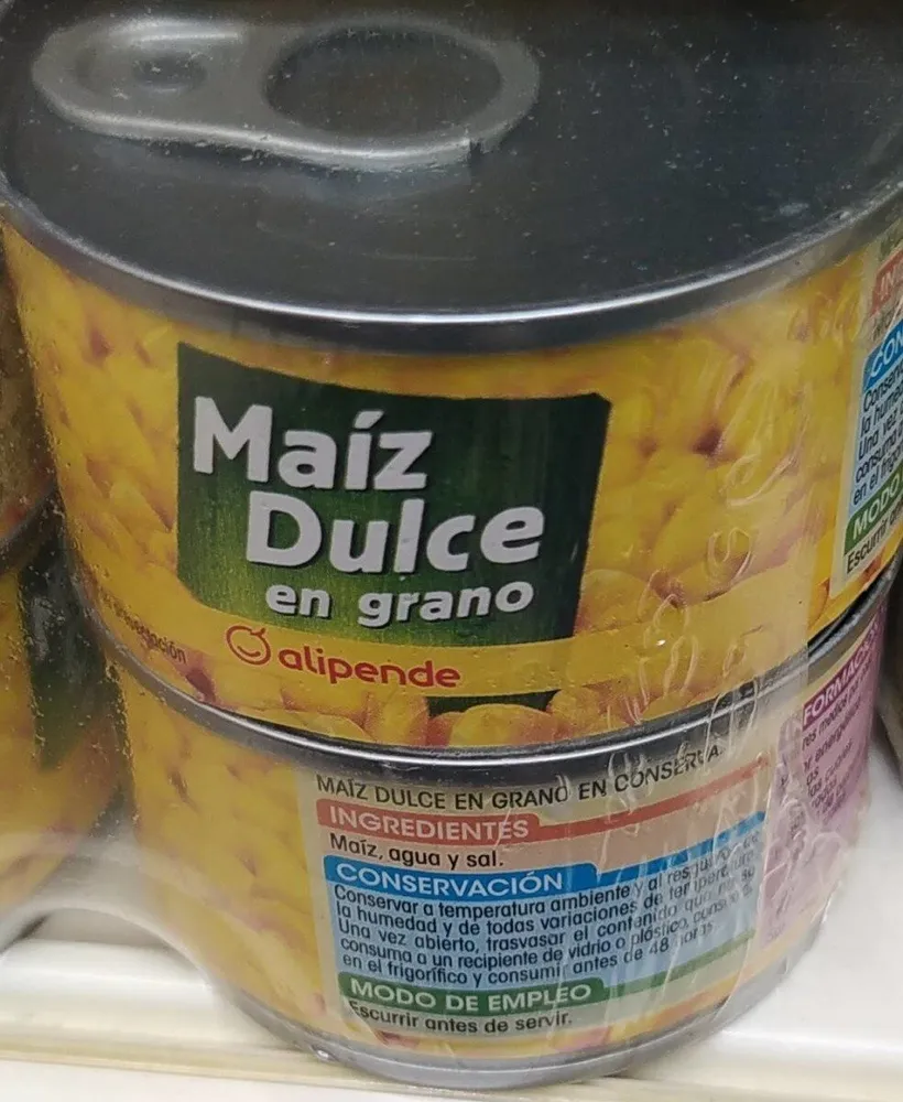 Maíz dulce en grano