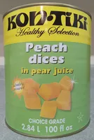 Pêches en dés dans du jus de poire