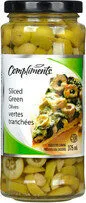Sliced green olives