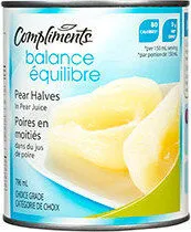 Pear halves in pear juice from concentrate
