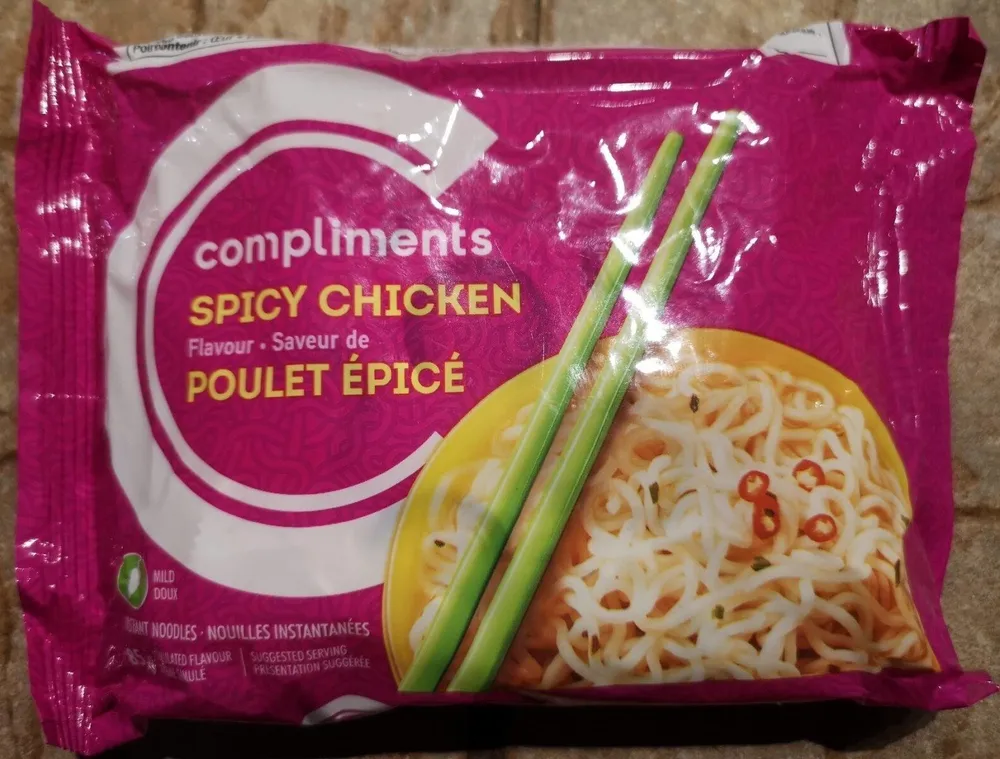 Spicy chicken flavour instant noodles