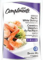 Cooked pacific white shrimp peeled