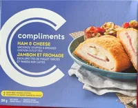 Stuffed & breaded ham and cheese chicken cutlettes